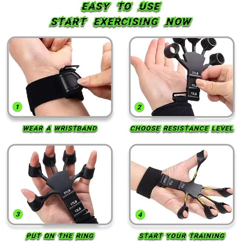 Grip Strength Trainer Finger Strengthener Finger Exerciser Hand Grip Strengthener for Strength Therapy Relieve Arthritis Muscle